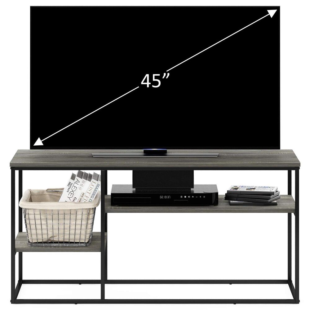 HOMLUX 45" TV Stand with 2 Open Storage Shelves in French Oak Grey, , large