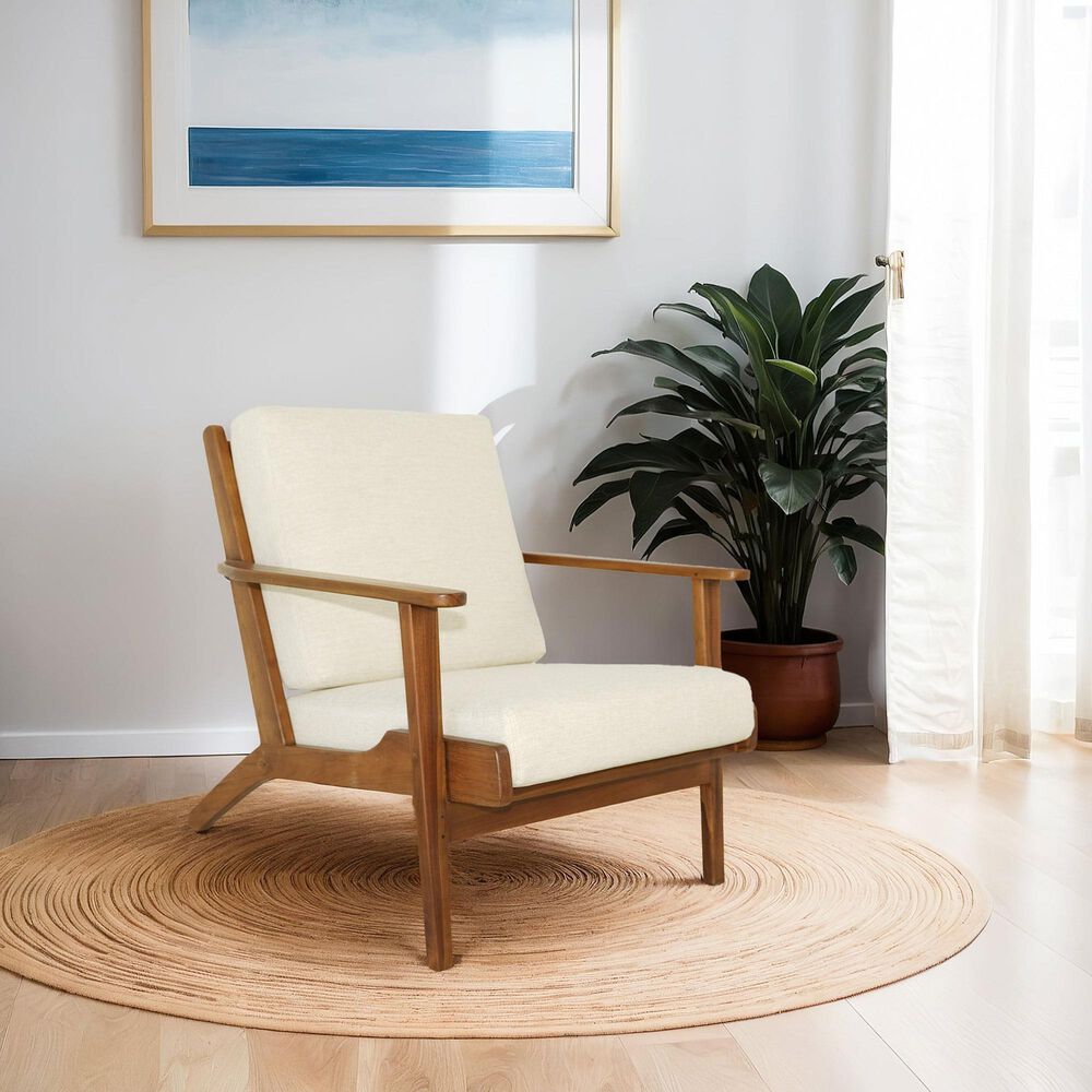Hearth and Haven Connor Lounge Chair in Cream, , large