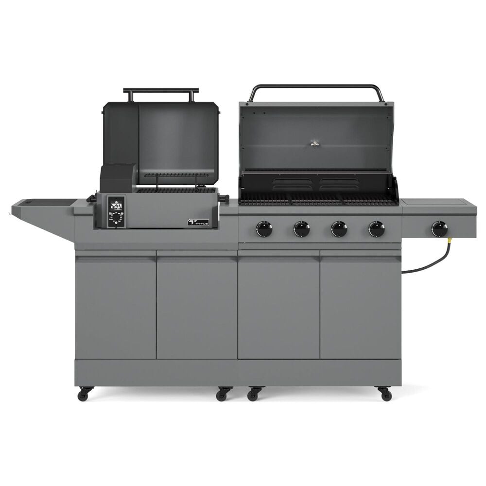 Tytus Anaheim and Emberwood 3-Piece Modular Duo with Pellet Grill in Gunmetal Gray, , large