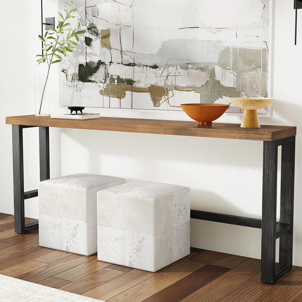 Linden Boulevard Haywood Sofa Bar Table in Brown and Gunmetal, , large