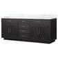 Lexora Home Abbey 80" Double Bathroom Vanity in Black Oak with 2 cm White Carrara Marble Top and Rectangular Sinks, , large