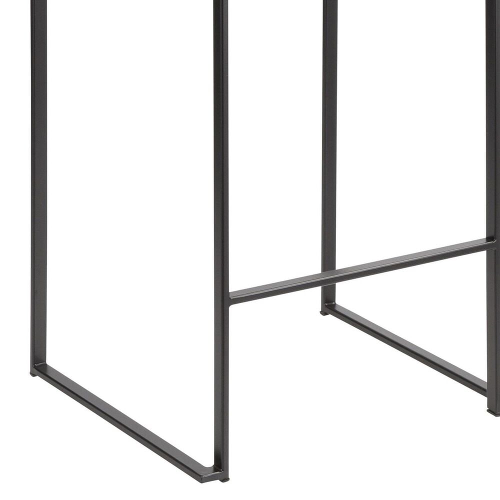 LumiSource Fuji 26" Stacker Counter Stool with Light Grey Cowboy Upholstery in Black (Set of 2), , large