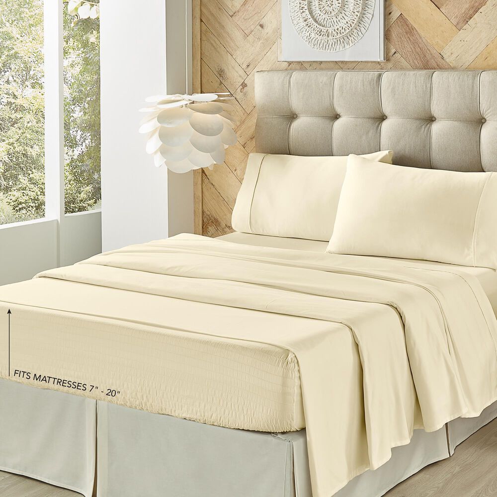J. Queen New York Royal Fit 4-Piece Full Sheet Set in Ivory, , large