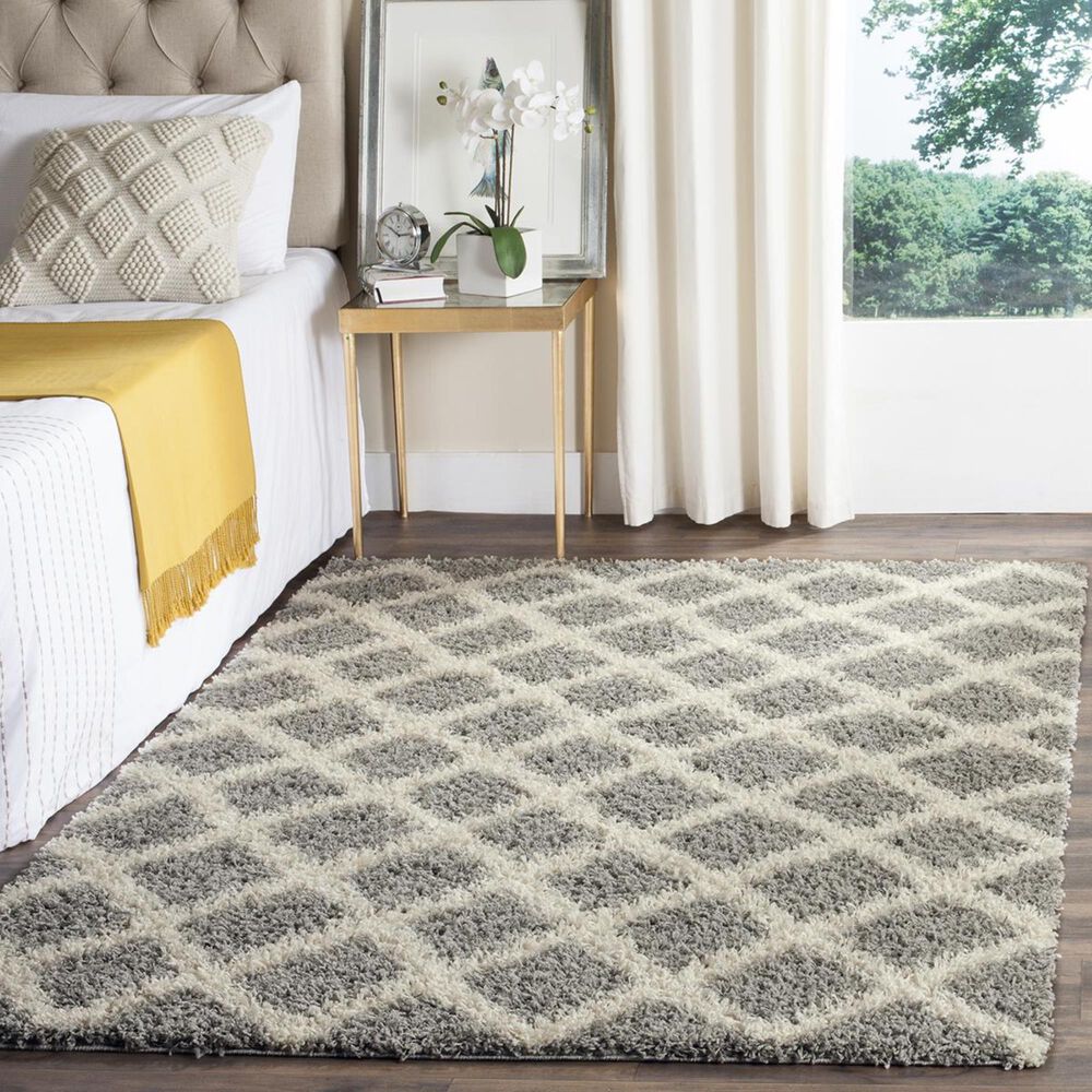 Safavieh Dallas Shag SGD258G-3 3" x 5" Grey/Ivory Area Rug, , large