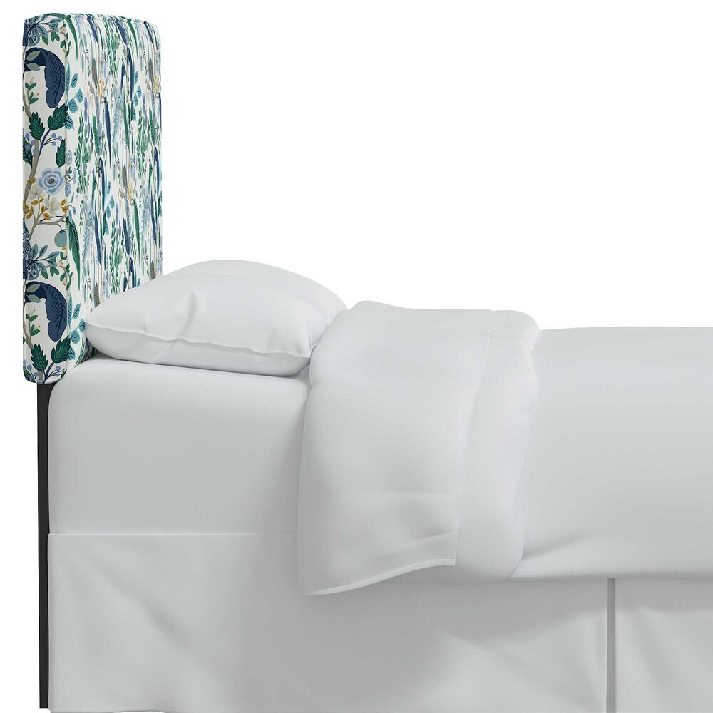 Skyline Furniture Elly California King Headboard in Peacock Blue and White, , large