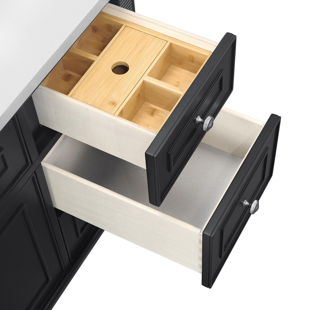 James Martin Vanities Lorelai 48" Single Bathroom Vanity in Black Onyx with 3 cm Eternal Jasmine Pearl Silestone Top, Rectangular Sink and FreePower Wireless Charger, , large