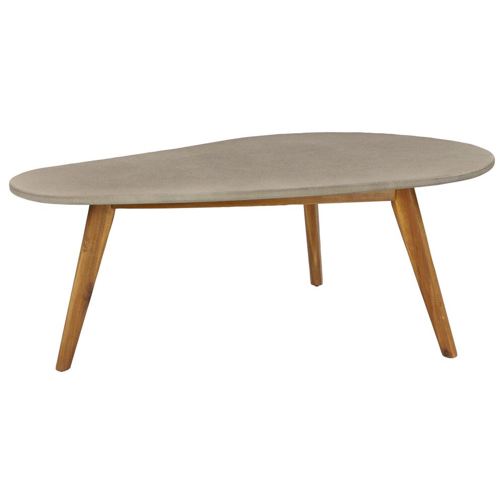 Maple and Jade Triangle Outdoor Coffee Table in Brown and Light Grey - Table Only, , large