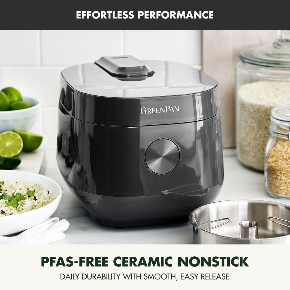 Green Pan Bistro 8-Cup Carb-Reducing Rice Cooker in Graphite, , large