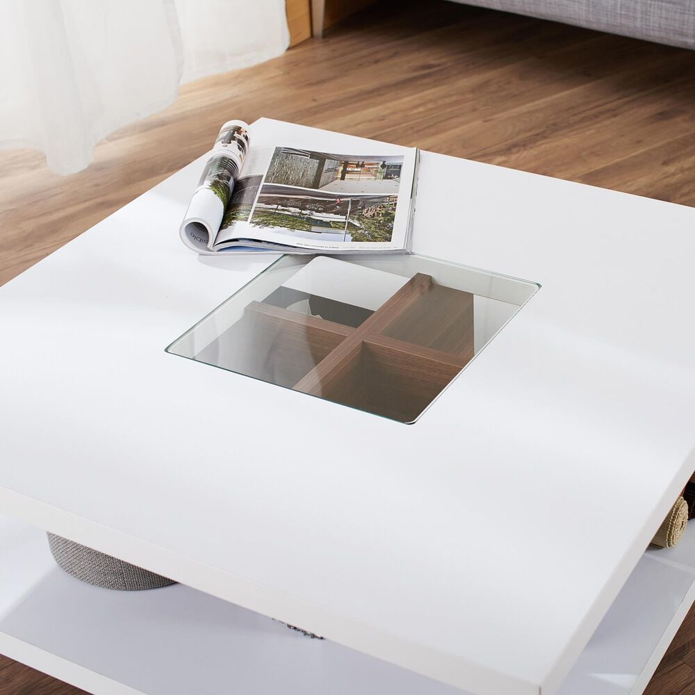 Furniture of America Humphrey Storage Coffee table in White, , large