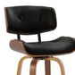 LumiSource Lombardi 26" Swivel Counter Stool with Black Faux Leather Upholstery in Walnut and Black (Set of 2), , large