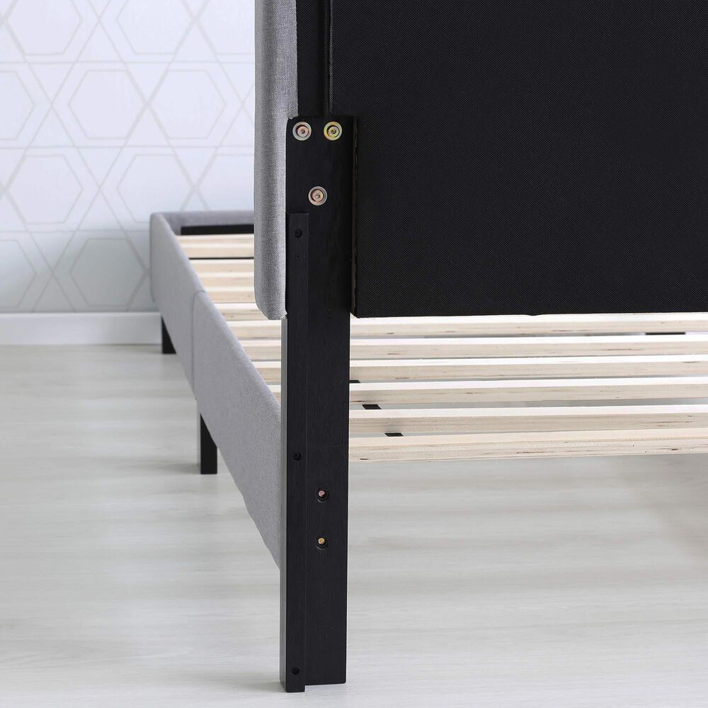HOMLUX Laval California King Upholstered Platform Bed Frame in Glacier, , large