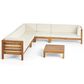 Noble House Kaena 6-Piece Stationary Patio L-Shaped Sectional Chat Set in Beige, , large