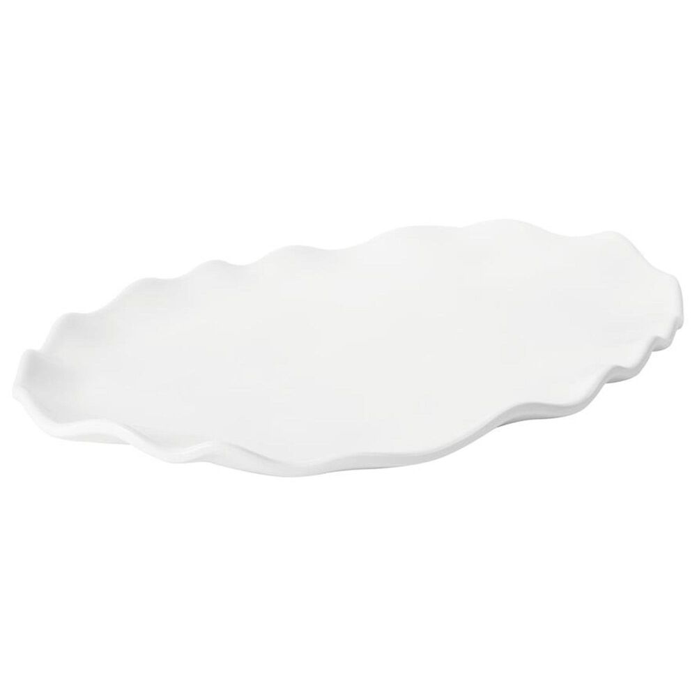 Supreme 16" Melamine Oval Serving Large Platter in White, , large