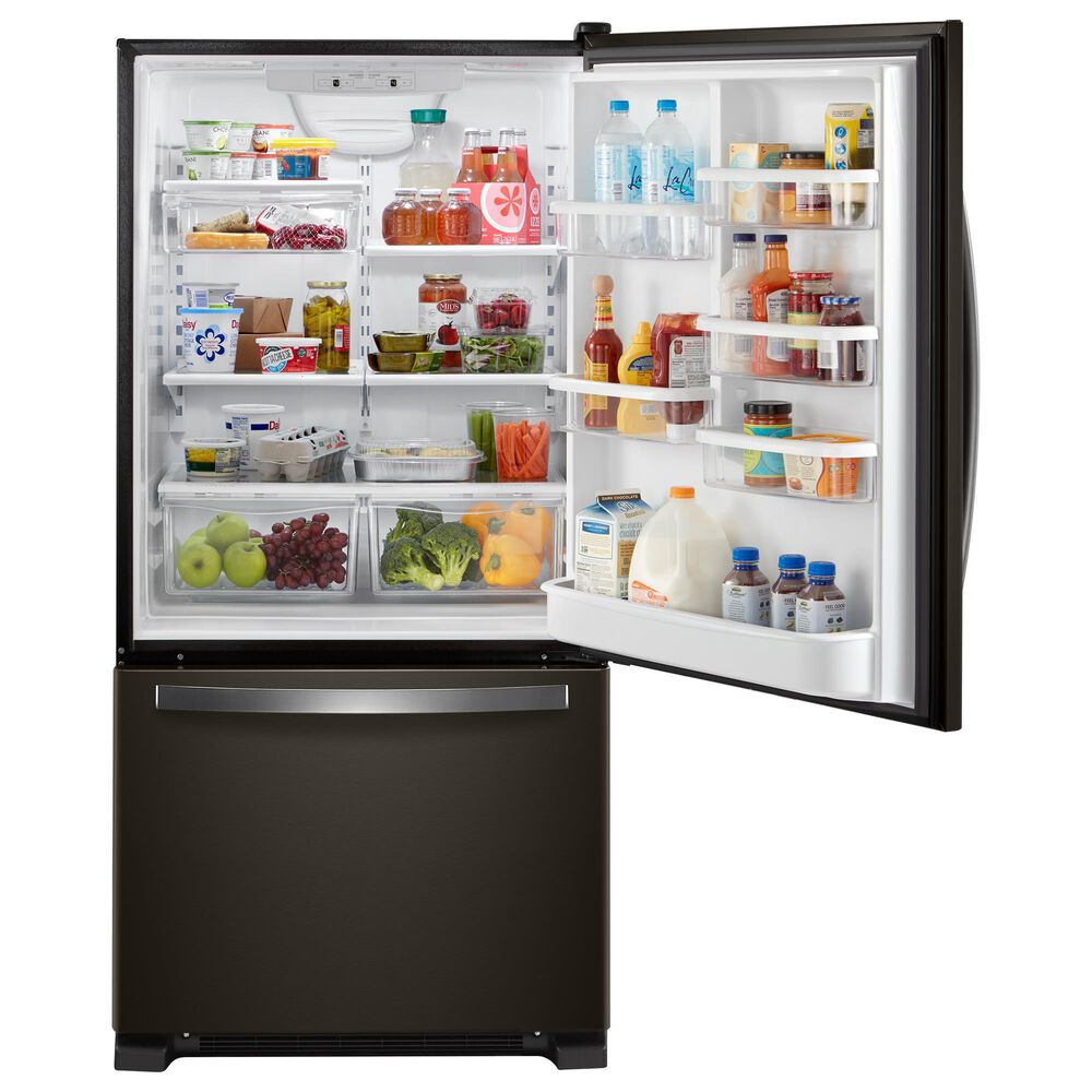 Whirlpool 22.1 Cu. Ft. Bottom Freezer Refrigerator in Black Stainless, , large