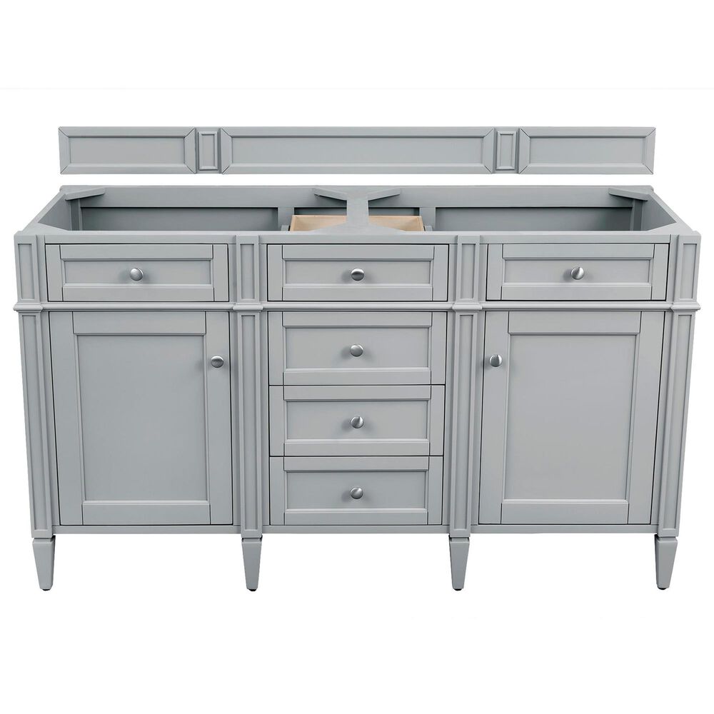 James Martin Vanities Brittany 60&quot; Double Bathroom Vanity in Urban Gray with 3 cm Lime Delight Quartz Top and Rectangular Sinks, , large
