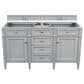 James Martin Vanities Brittany 60" Double Bathroom Vanity in Urban Gray with 3 cm Lime Delight Quartz Top and Rectangular Sinks, , large