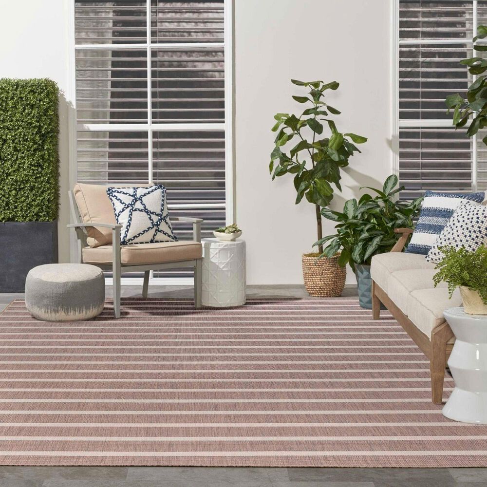 Nourison Positano POS03 Natural and Ivory 6&#39; x 9&#39; Indoor/Outdoor Area Rug, , large