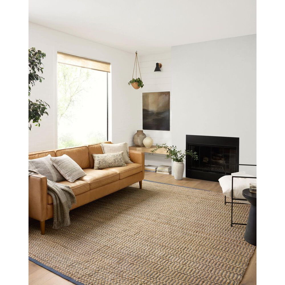 Angela Rose Colton 4&#39; x 6&#39; Natural and Navy Area Rug, , large