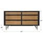 Blue River Saratoga 6 Drawer Dresser in Black Acacia with Rattan, , large