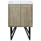 Lexora Home Lancy 24" Single Bathroom Vanity in Rustic Acacia with 2 cm White Cultured Marble Top and Rectangular Sink, , large