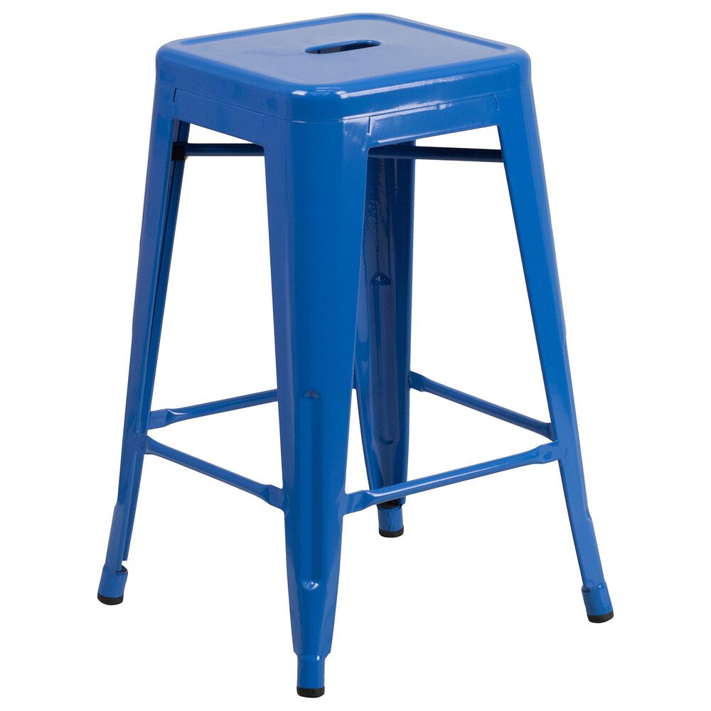 Flash Furniture 24" Counter Stool in Blue, , large
