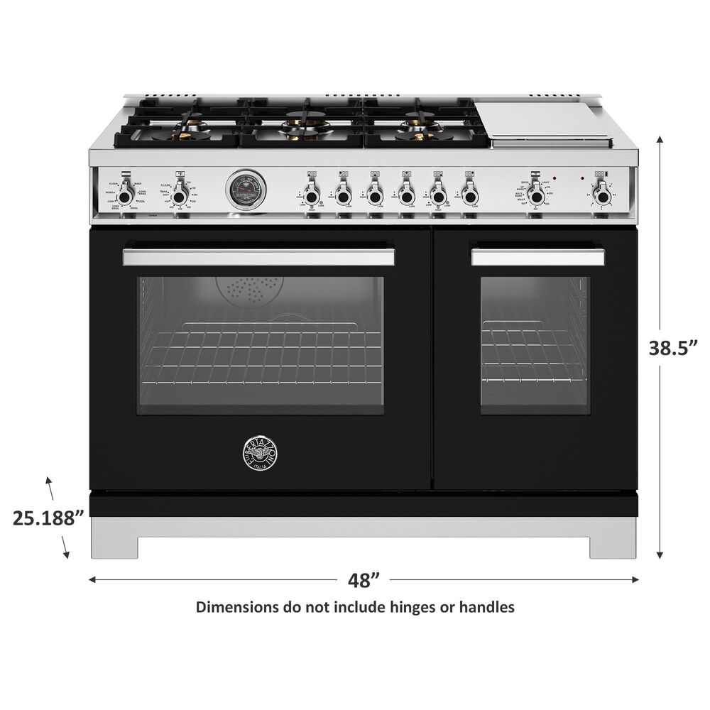 Bertazzoni Professional 7.0 Cu. Ft. Freestanding Dual Fuel Range in Nero, , large