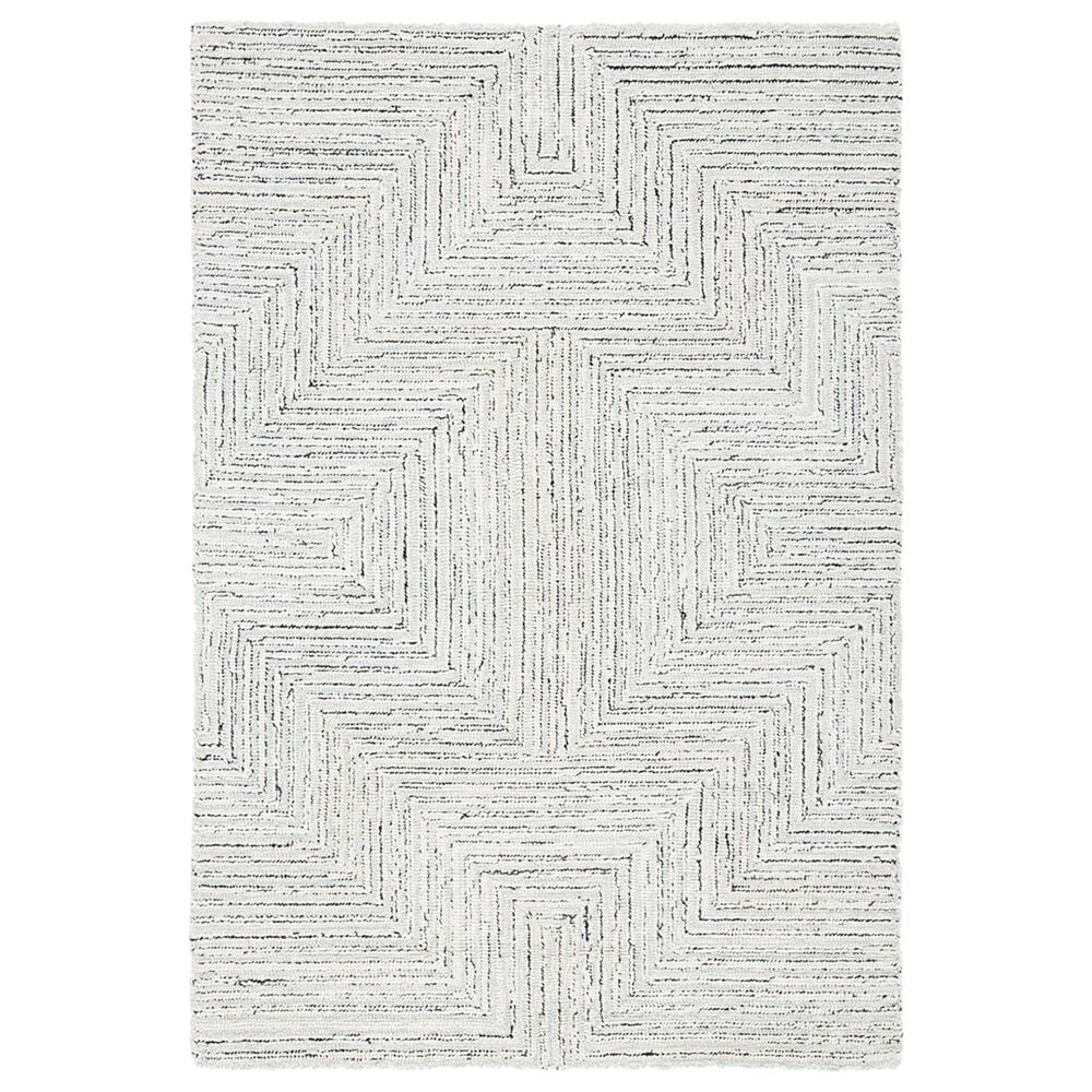Safavieh Micro-Loop MLP176F 4" x 6" Light Grey and Ivory Area Rug, , large