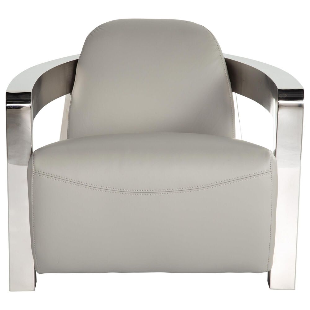 Back Nine Leather Aviator Chair in Grey and Silver, , large