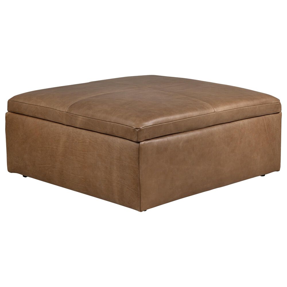 Jonathan Louis Accent Large Square Storage Ottoman in Harlow Desert Taupe, , large