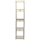 Maple and Jade 4-Shelf Cube Storage Shelving Unit in Satin Gold and White Marble, , large