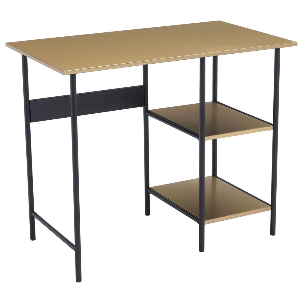 Zuo Modern Harris Desk in Brass and Black, , large