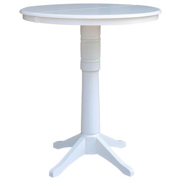 International Concepts 36" Adjustable Pedestal Table in White, , large
