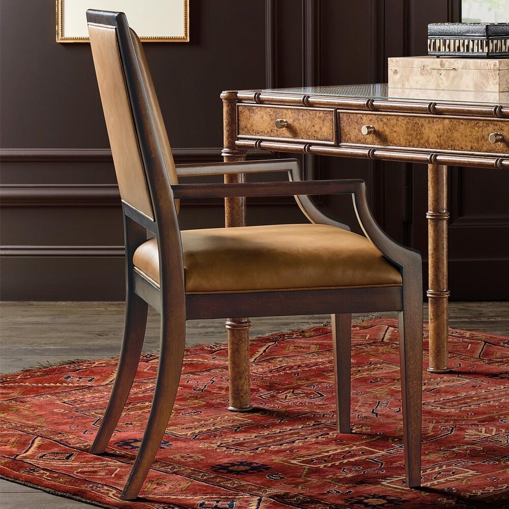 Hooker Furniture Archives Arm Chair with Dark Blond Upholstered in Classic Walnut, , large