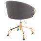 Lumisource Claire Task Chair with Grey Cushion in Gold, , large