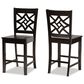 Baxton Studio Nicolette Counter Stool in Dark Brown (Set of 2), , large