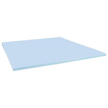 Flash Furniture Capri 2" King Cool Gel Memory Foam Mattress Topper in Blue, , large
