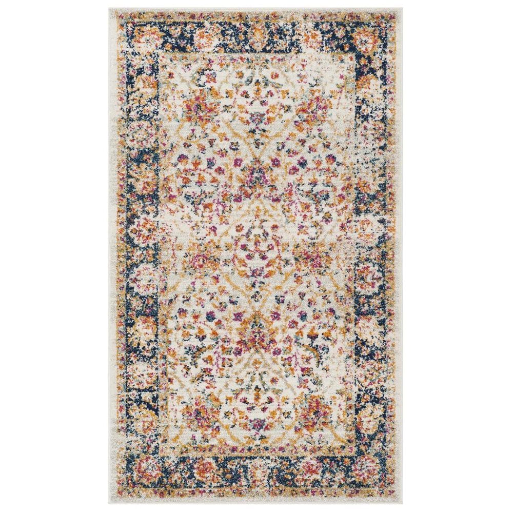 Safavieh Madison MAD609D-4 4&#39; x 6&#39; Cream/Navy Area Rug, , large