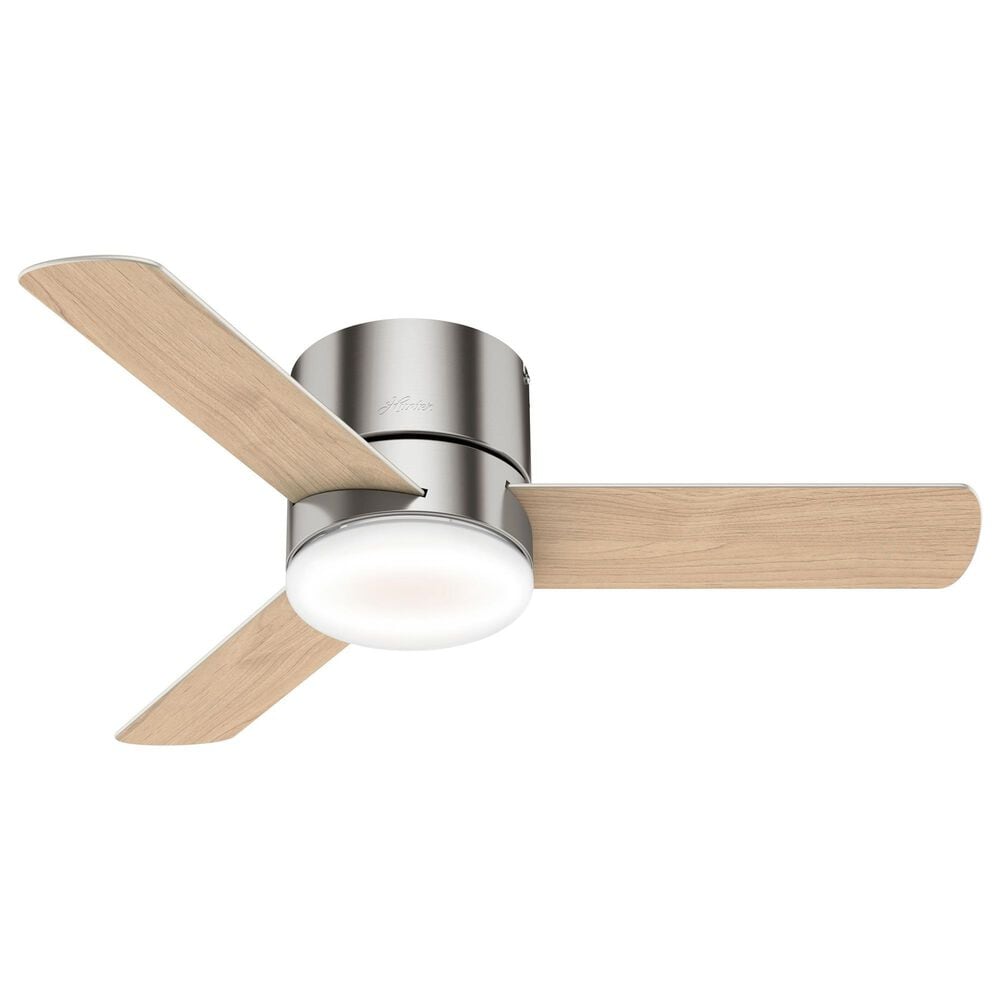Hunter Minimus Low Profile 44&quot; Ceiling Fan with LED Light in Brushed Nickel, , large
