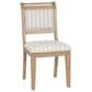 Linon Home Decor Emerson Side Chair with Beige Striped Upholstery in Grey Wash, , large