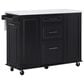 HOMLUX 51" Kitchen Island with Tilt Trash Can Cabinet in Black, , large