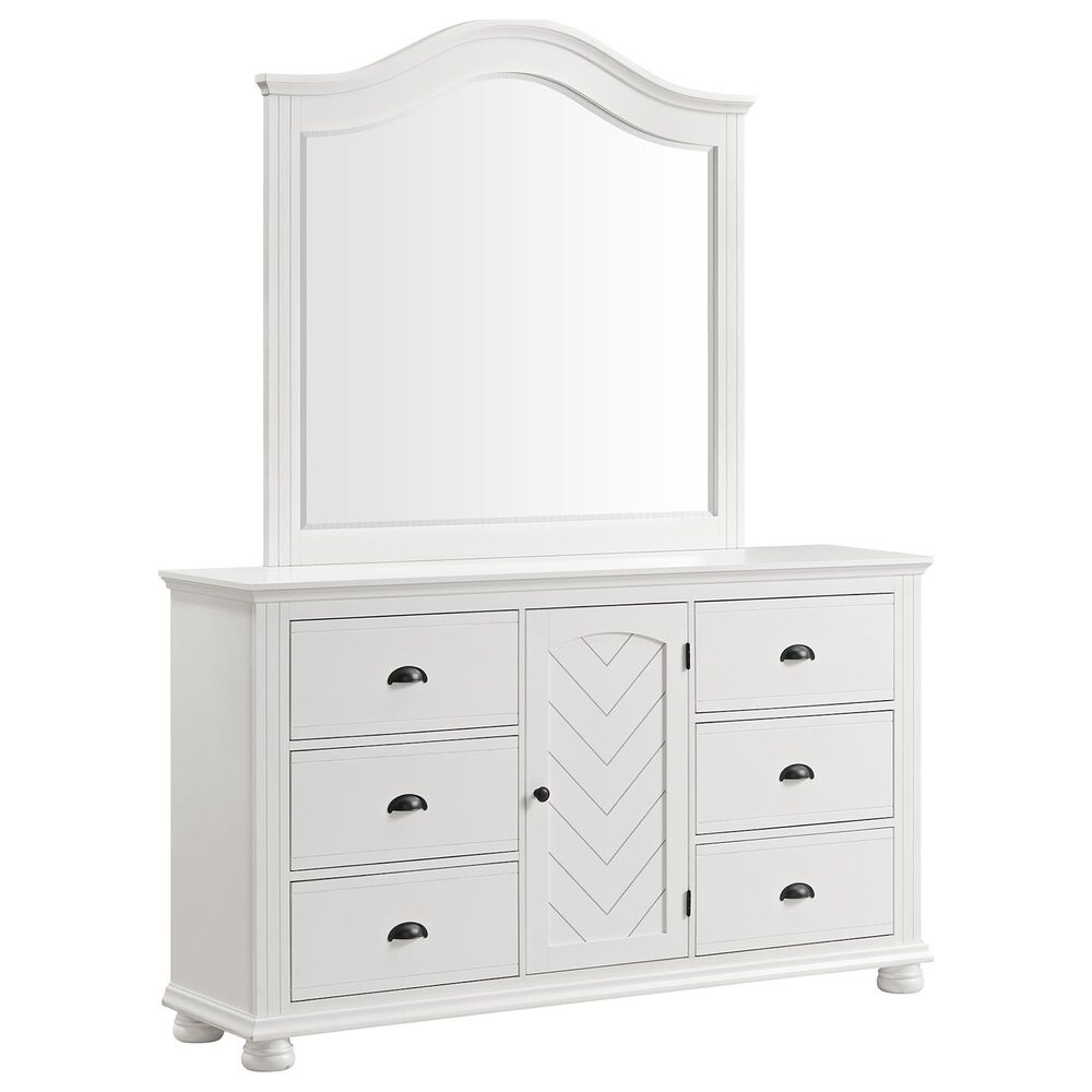 Mayberry Hill Kona 4 Piece Twin Bed Set in Distressed White, , large