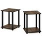 HOMLUX 2-Tier End Table in Columbia Walnut and Black (Set of 2), , large
