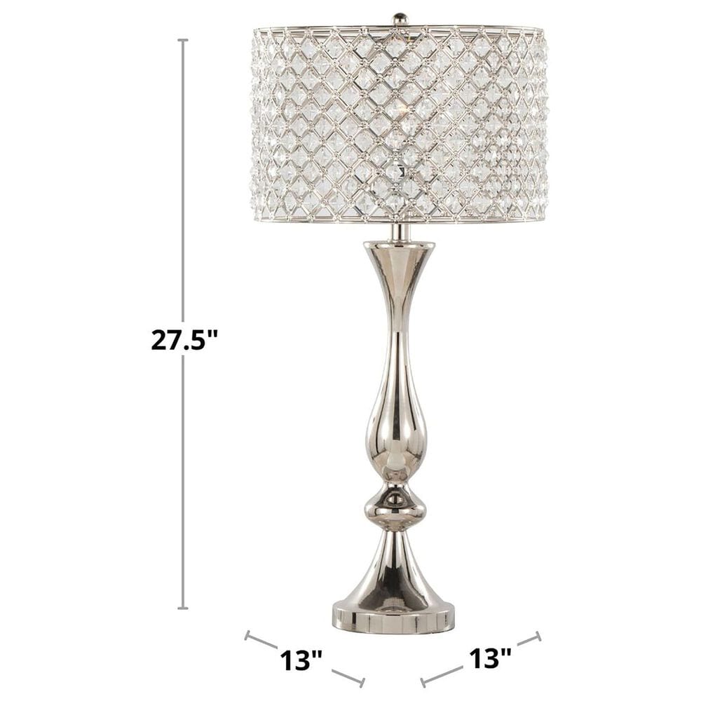 LumiSource Topaz Metal Table Lamp in Polished Nickel and Clear, , large