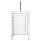 James Martin Brittania 24" Single Bathroom Vanity in Glossy White with White Glossy Resin Top, , large