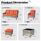HOMLUX 6-Piece Patio Conversation Set with Coffee Table in Orange Red, , large