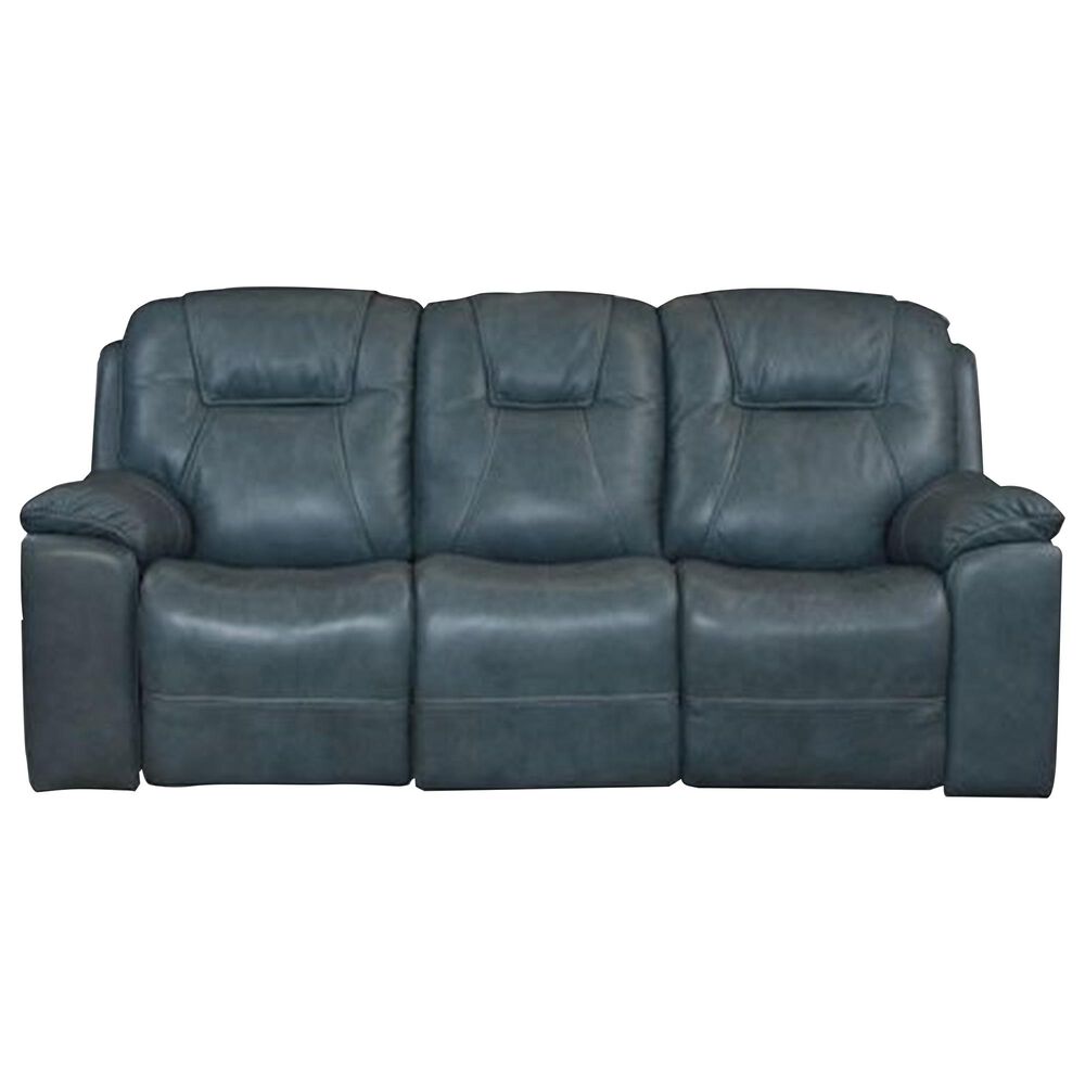 Bassett Chandler Power Reclining Sofa with Power Headrests in Blue Gray, , large