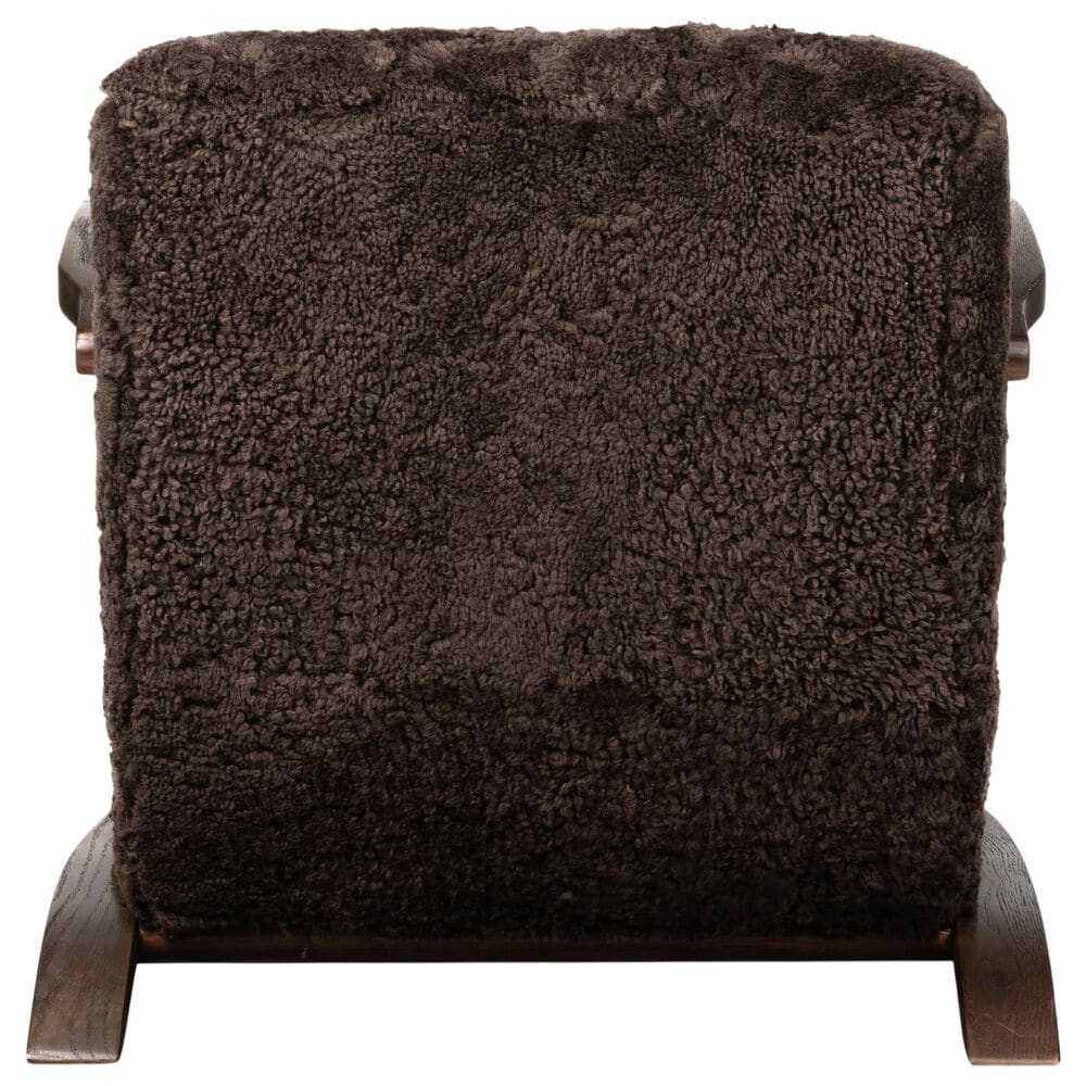 Four Hands Burke Arm Chair in Cocoa Shearling, , large