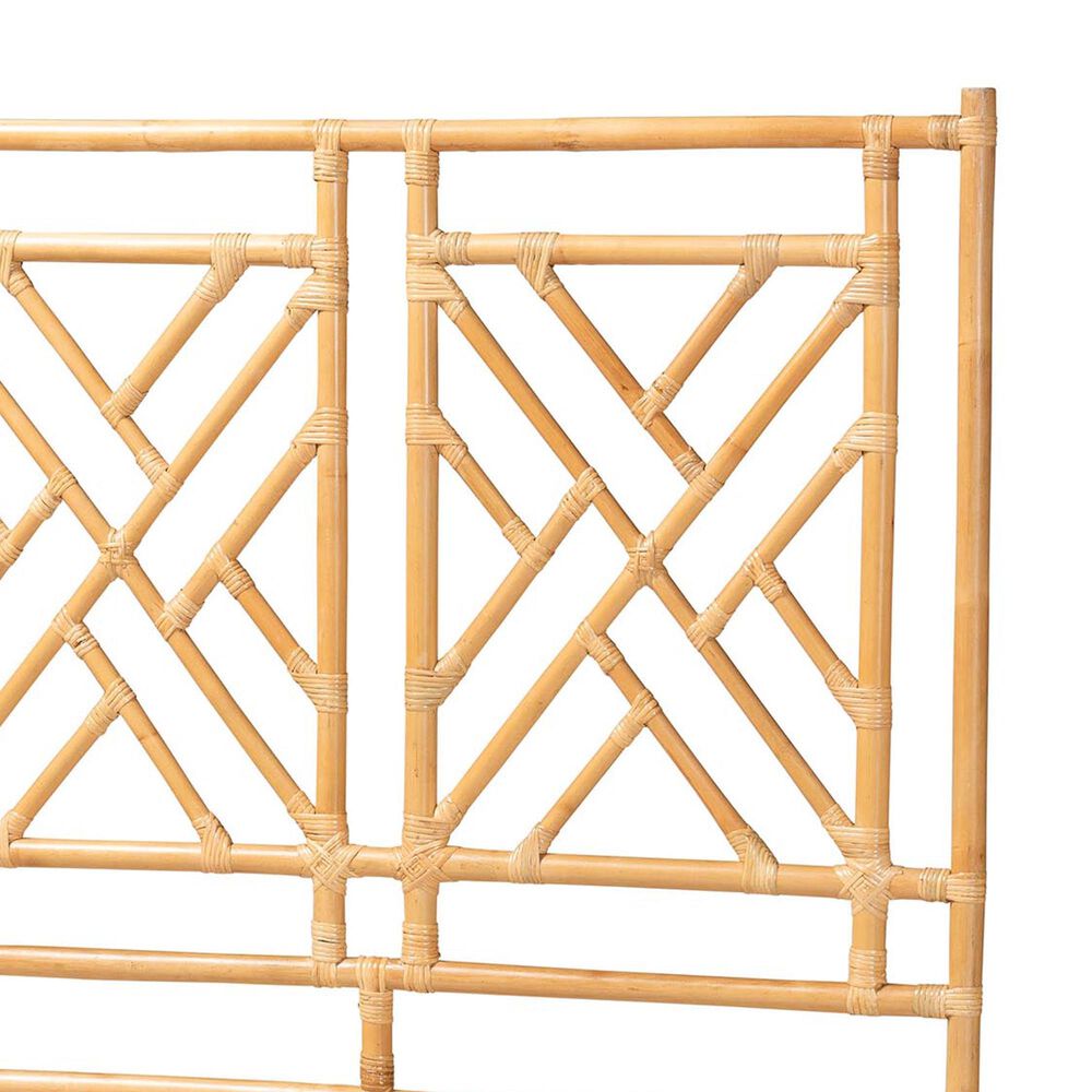 Baxton Studio Karavo King Standalone Headboard in Natural Rattan, , large