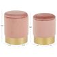 Lumisource Marla 2-Piece Nesting Ottoman Set in Pink Velvet and Gold, , large