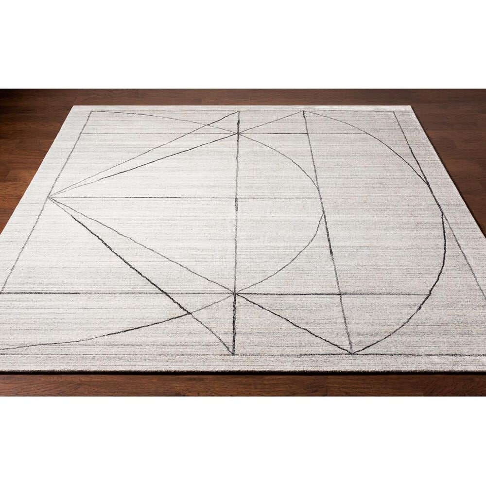 Surya Hightower Charcoal, White and Black 6&#39; x 9&#39; Area Rug, , large